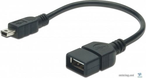 Кабель OTG USB AF-mini USB BM 0,2м AK-300310-002-S